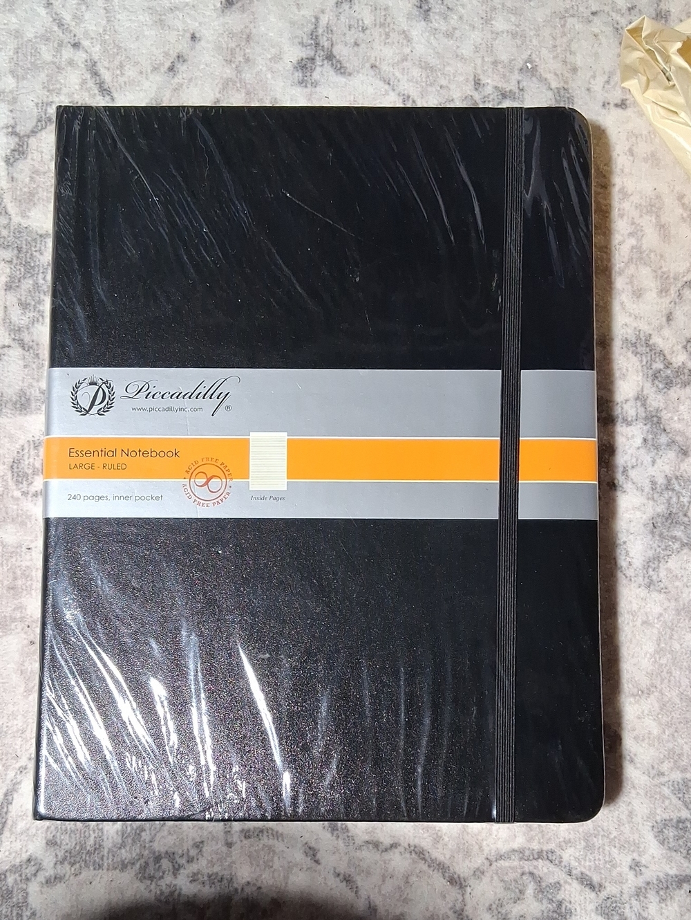 Piccadilly Black Essential Notebook - Large Ruled